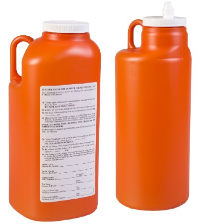 Picture of 24 Hour Urine Specimen Collection Container Plastic 3,500 mL (118 oz.) Screw Cap Patient Information / Instructions for use NonSterileU3010-2