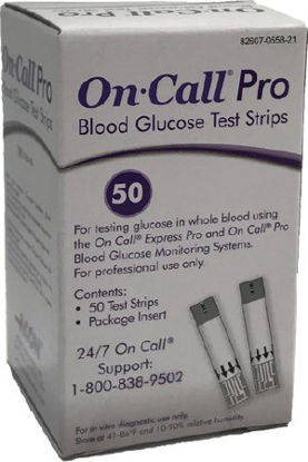 Picture of Blood Glucose Test Strips On Call® Pro 50 Strips per Box No Coding Required For On Call® Pro Blood Glucose Monitoring System755821