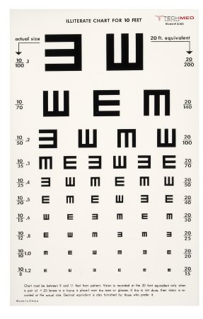 Picture of Eye Chart McKesson 10 Foot Measurement Acuity Test3065