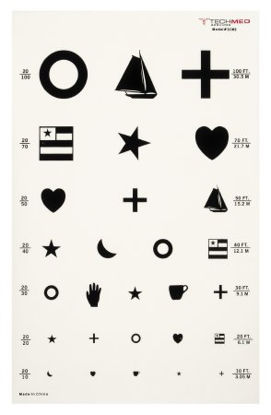 Picture of Preschool Eye Test Chart McKesson 20 Foot Measurement Acuity Test3063
