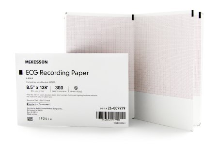 Picture of Diagnostic Recording Paper McKesson Thermal Paper 8-1/2 Inch X 138 Foot Z-Fold Red Grid26-007979