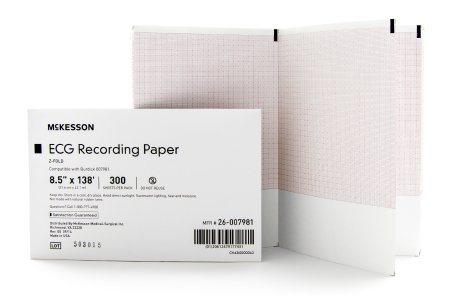 Picture of Diagnostic Recording Paper McKesson Thermal Paper 8-1/2 Inch X 138 Foot Z-Fold Red Grid26-007981