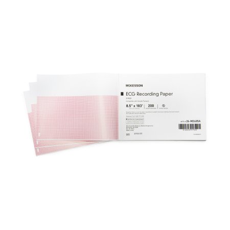 Picture of Diagnostic Recording Paper McKesson Thermal Paper 8-1/2 Inch X 183 Foot Z-Fold Red Grid26-M2485A