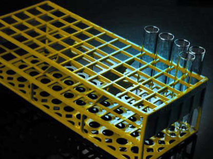 Picture of Test Tube Rack 40 Place 21 mm Tube Size Yellow 70 X 101 X 246 mm187-3C