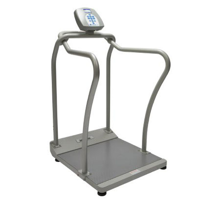 Picture of Floor Scale with Handrail Health O Meter® TFT Digital Display 1000 lbs. / 454 kg Weight Capacity AC Adapter / Battery Operated2101KL