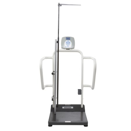Picture of Column Scale with Height Rod Health O Meter® Digital LCD Display 1000 lbs. / 474 kg Capacity Black / Gray AC Adapter / Battery Operated1100KLHR