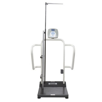 Picture of Column Scale with Height Rod Health O Meter® Digital LCD Display 1000 lbs. / 474 kg Capacity Black / Gray AC Adapter / Battery Operated1100KLHR