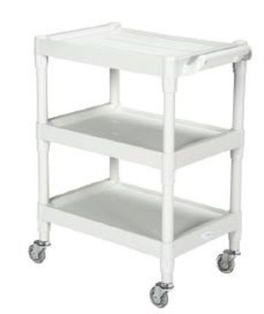 Picture of Utility Cart McKesson Plastic 17.5 X 25.25 X 35 Inch Light Gray Shelves Outside: 25-1/4 X 17-1/2 Inch, Shelves Inside Flat Space: 15.88 X 15.67 Inch81-63530