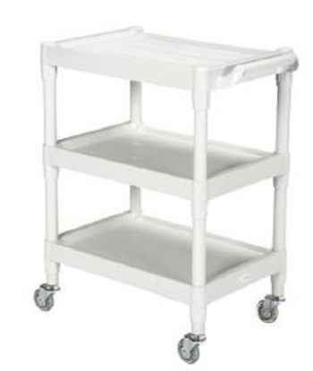Picture of Utility Cart McKesson Plastic 17.5 X 25.25 X 35 Inch Light Gray Shelves Outside: 25-1/4 X 17-1/2 Inch, Shelves Inside Flat Space: 15.88 X 15.67 Inch81-63530