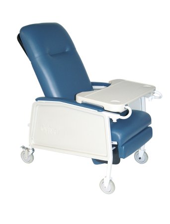 Picture of 3-Position Recliner McKesson Blue Vinyl Four 5 Inch Casters With 2 Locks146-D574-BR