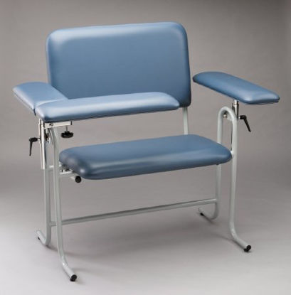Picture of Blood Drawing Chair McKesson 1 Straight Arm / 1 Flip Up Arm Blue63-20USUFX-1