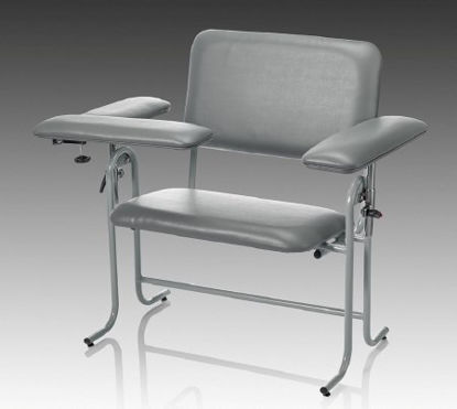 Picture of Blood Drawing Chair McKesson 1 Straight Arm / 1 Flip Up Arm Gray63-20USUFX-2
