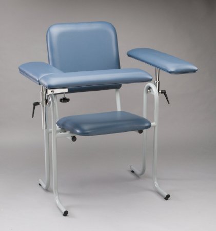 Picture of Blood Drawing Chair McKesson 1 Straight Arm / 1 Flip Up Arm Blue63-20USUF-1