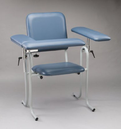 Picture of Blood Drawing Chair McKesson 1 Straight Arm / 1 Flip Up Arm Blue63-20USUF-1