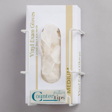 Picture of Glove Box Holder McKesson Horizontal or Vertical Mounted 1-Box Capacity White 5.9 X 4.3 X 7.7 Inch Vinyl-Coated Steel77362