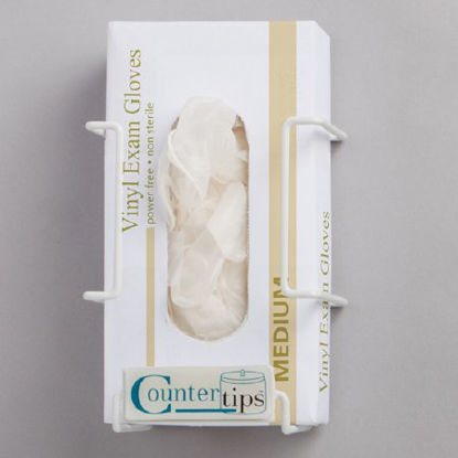 Picture of Glove Box Holder McKesson Horizontal or Vertical Mounted 1-Box Capacity White 5.9 X 4.3 X 7.7 Inch Vinyl-Coated Steel77362