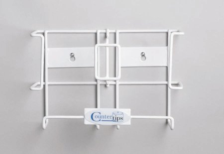 Picture of Glove Box Holder Countertips™ Horizontal or Vertical Mounted 2-Box Capacity White 7-1/2 X 11-3/4 Inch Coated Wire4064