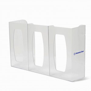 Picture of Glove Box Holder Triple with Dividers Horizontal or Vertical Mounted 3-Box Capacity Clear 4.25 X 10.13 X 17.06 Inch Plastic36728