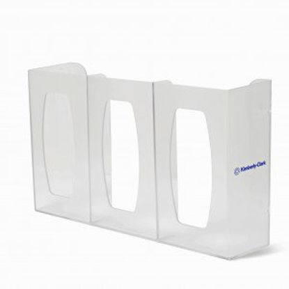 Picture of Glove Box Holder Triple with Dividers Horizontal or Vertical Mounted 3-Box Capacity Clear 4.25 X 10.13 X 17.06 Inch Plastic36728