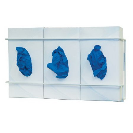 Picture of Glove Box Holder Horizontal or Vertical Mounted 3-Box Capacity White 3.75 X 8.16 X 16.32 Inch Coated WireGL033-0613