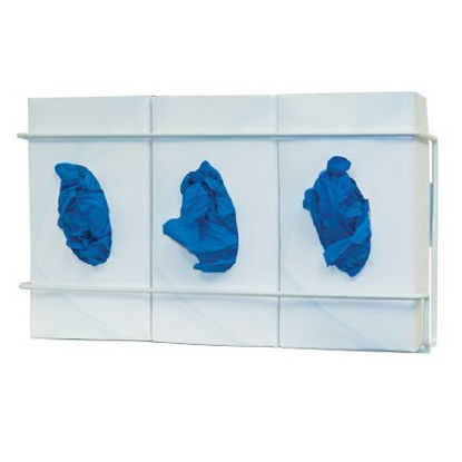 Picture of Glove Box Holder Horizontal or Vertical Mounted 3-Box Capacity White 3.75 X 8.16 X 16.32 Inch Coated WireGL033-0613