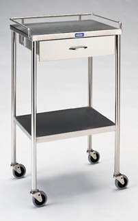 Picture of Utility Cart Stainless Steel 16 X 20 X 34 Inch Silver 3-1/2 X 12-1/2 X 15-1/2 Inch Drawer, 15 X 19 Inch ShelfSG-80-SS