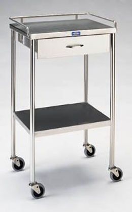 Picture of Utility Cart Stainless Steel 16 X 20 X 34 Inch Silver 3-1/2 X 12-1/2 X 15-1/2 Inch Drawer, 15 X 19 Inch ShelfSG-80-SS