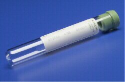 Picture of Monoject™ Venous Blood Collection Tube Plasma Tube Sodium Heparin Additive 10.2 X 64 mm 3 mL Green Conventional Closure Glass Tube22034403