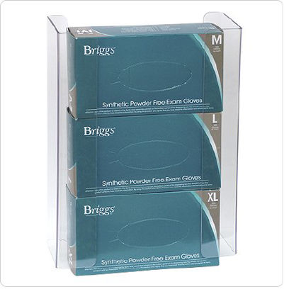 Picture of Glove Box Holder Horizontal Mounted 3-Box Capacity Clear 4-1/8 X 11-1/4 X 15-1/2 Inch Plastic305362