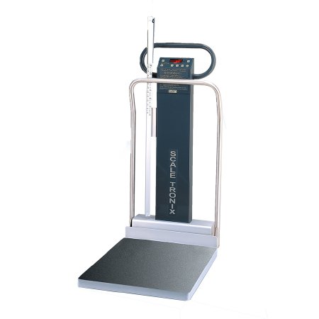 Picture of Column Scale with Handrail Scale-Tronix®  Digital Display 800 lbs. / 360 kg Capacity Chrome Battery Operated5002-XX-X