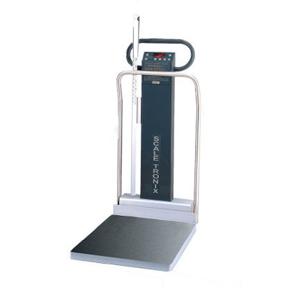 Picture of Column Scale with Handrail Scale-Tronix®  Digital Display 800 lbs. / 360 kg Capacity Chrome Battery Operated5002-XX-X