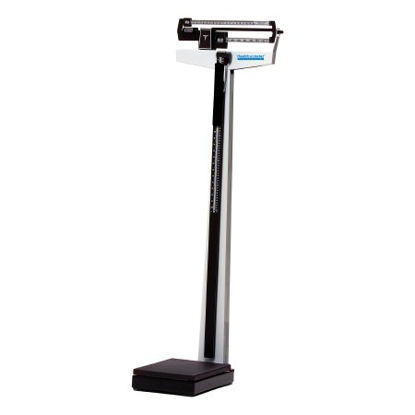 Picture of Column Scale with Height Rod Health O Meter® Balance Beam Display 500 lb/ 200 kg Capacity Black / White Analog450KL