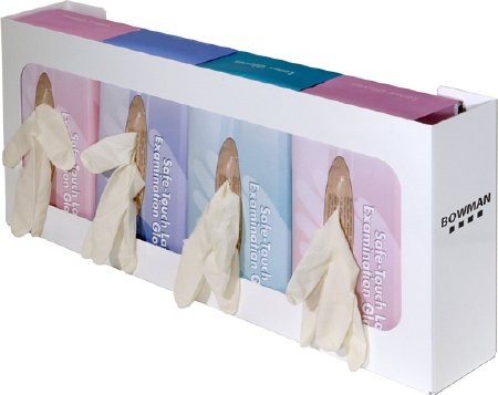 Picture of Glove Box Holder Bowman® Horizontal or Vertical Mounted 4-Box Capacity White 3-3/4 X 10 X 22-1/4 Inch SteelGB-059