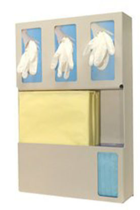 Picture of Door Hanger - Protective Apparel Dispenser Bowman® Vertical Mounted 1-Protective Apparel Dispenser White 2-1/2 X 5-1/2 X 12-1/8 Inch Plastic927281