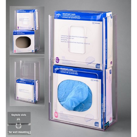 Picture of Bouffant Cap Dispenser Wall Mount 2-Box Capacity Clear 4.8 X 11-1/4 X 20 Inch PETG PlasticBOUFFCAP2VM-W