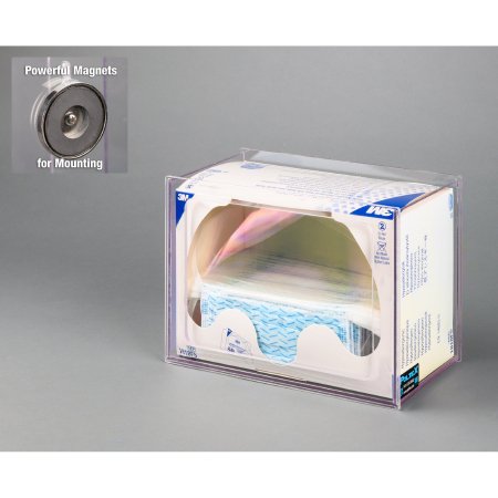 Picture of Face Shield Dispenser Magnetic Mount Clear 6-1/4 X 8 X 11-1/2 Inch PETG PlasticFACESHLD-M