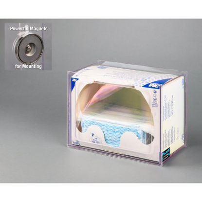 Picture of Face Shield Dispenser Magnetic Mount Clear 6-1/4 X 8 X 11-1/2 Inch PETG PlasticFACESHLD-M