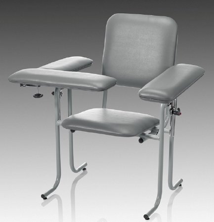 Picture of Blood Drawing Chair McKesson 1 Straight Arm / 1 Flip Up Arm Gray63-20USUF-2