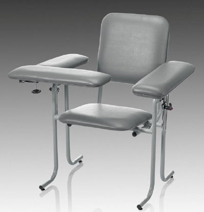 Picture of Blood Drawing Chair McKesson 1 Straight Arm / 1 Flip Up Arm Gray63-20USUF-2