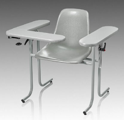 Picture of Blood Drawing Chair McKesson 1 Straight Arm / 1 Flip Up Arm Gray63-20PSFF