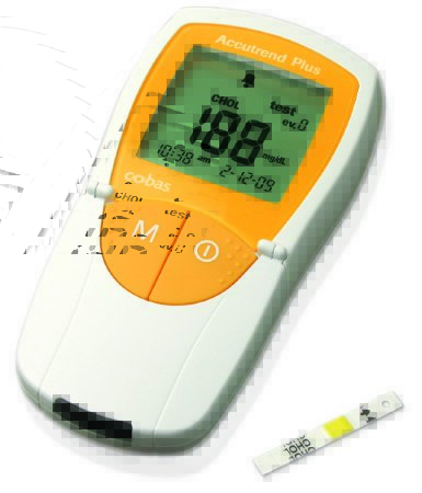 Picture of Blood Glucose and Cholesterol Meter Accutrend® Plus 12 Second Glucose, 3 Minute Cholesterol Results Stores Up To 1000 Results05896703001