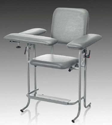 Picture of Blood Drawing Chair McKesson 1 Straight Arm / 1 Flip Up Arm Gray63-20UTUF-2
