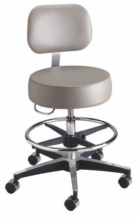 Picture of Exam Stool McKesson Backrest Pneumatic Height Adjustment 5 Casters Black81-11001BFRUS393