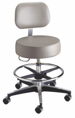 Picture of Exam Stool McKesson Backrest Pneumatic Height Adjustment 5 Casters Black81-11001BFRUS393