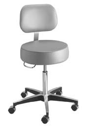 Picture of Exam Stool McKesson Backrest Pneumatic Height Adjustment 5 Casters Dove Gray81-11001BUS413