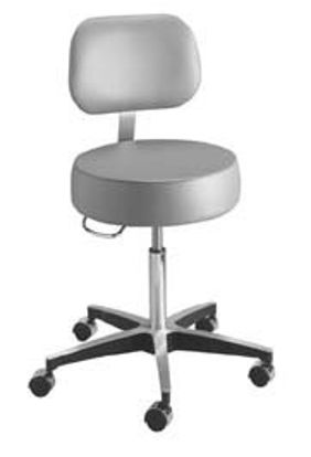 Picture of Exam Stool McKesson Backrest Pneumatic Height Adjustment 5 Casters Dove Gray81-11001BUS413