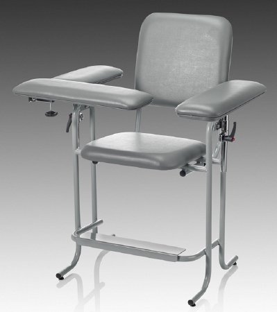 Picture of Blood Drawing Chair McKesson 1 Straight Arm / 1 Flip Up Arm Blue63-20UTUF-1