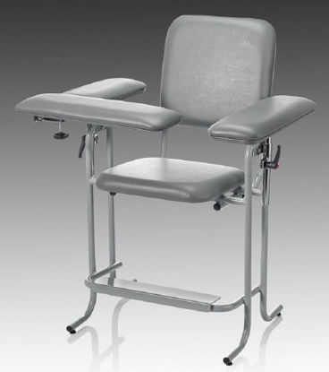 Picture of Blood Drawing Chair McKesson 1 Straight Arm / 1 Flip Up Arm Blue63-20UTUF-1