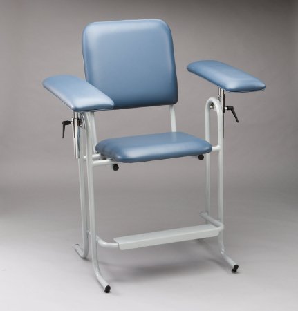 Picture of Blood Drawing Chair McKesson Double Fixed Armrests Blue63-20UTU-1