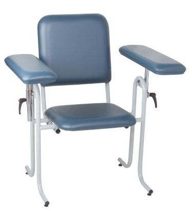 Picture of Blood Drawing Chair McKesson Double Fixed Armrests Blue63-20USU-1